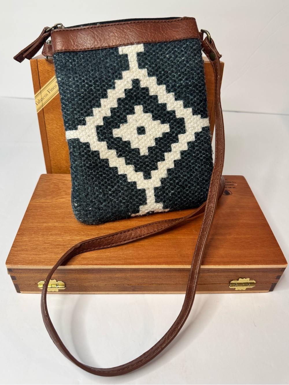 Mona B Canvas & Woven Aztec Small Crossbody Purse, Boho Western Chic